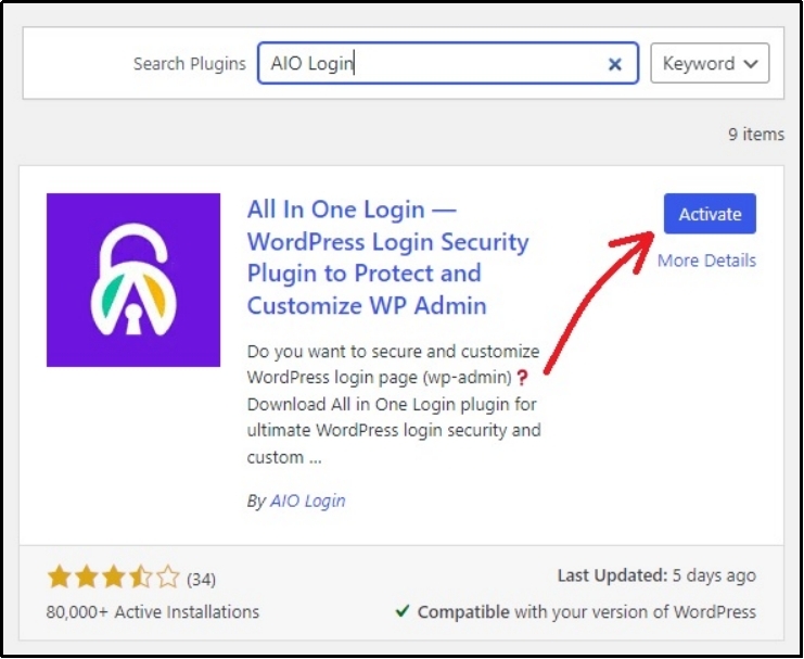 "Activate" button highlighted on a webpage.