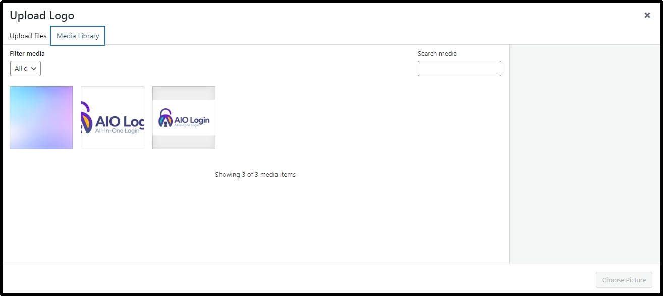 "Choose Picture" button highlighted in UI.