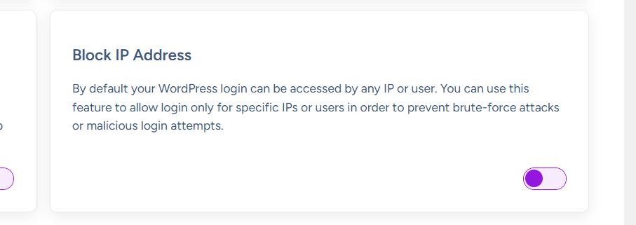 Screenshot showing an option to block an IP address